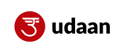 Logo rosso e nero per l'azienda udaan