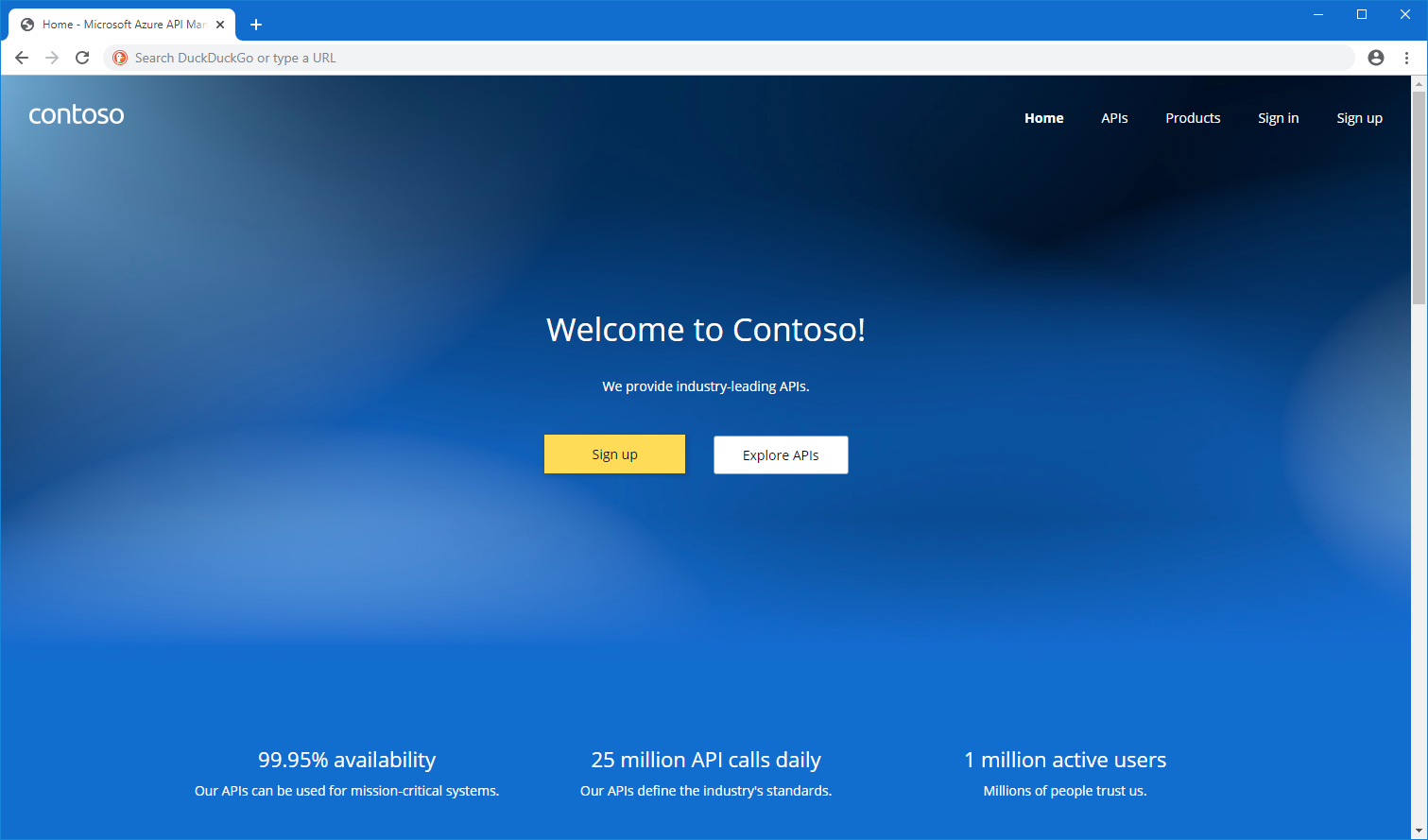 Screenshot di Gestione API portale per sviluppatori - modalità di amministratore.