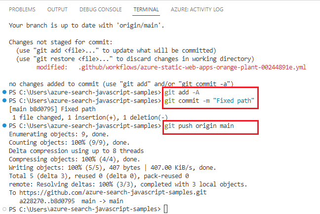 Visual Studio Code'daki GitHub komutlarının ekran görüntüsü.