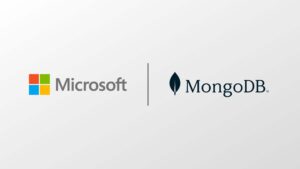 Microsoft x Mongo DB logos