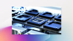 computer chips against an abstract background