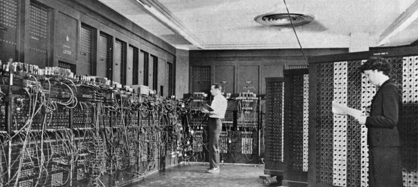 Photo of ENIAC mainframe computer in 1947