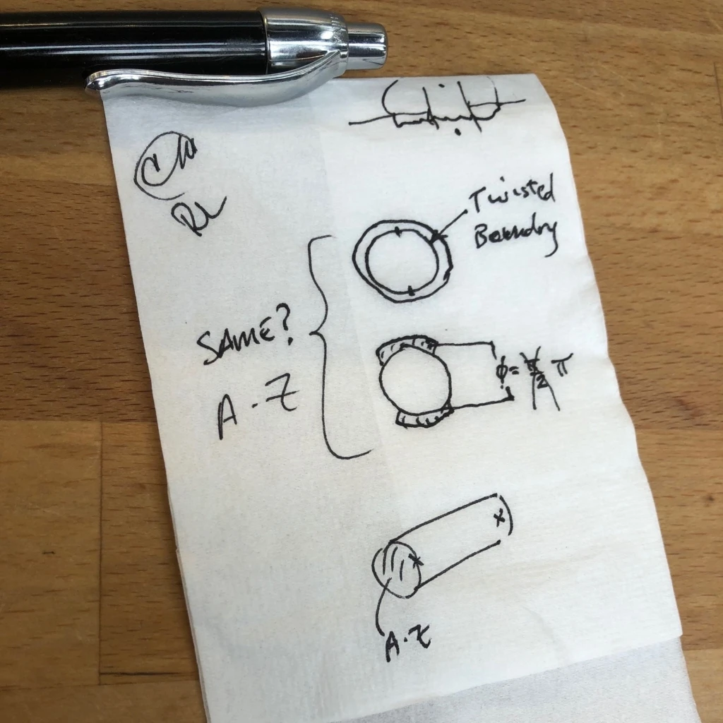 Notes from a team brainstorm over lunch
