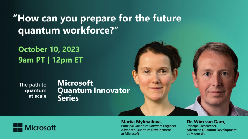 Hero image for episode 1 of Innovator Series Season 2 with the title "how can we prepare for the future of the quantum workforce" 