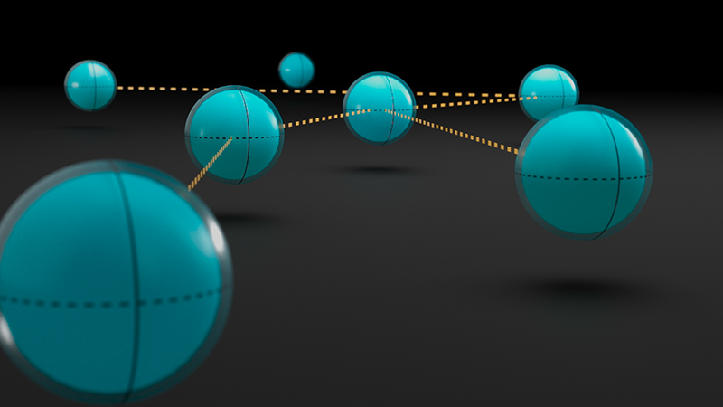 An artist's rendition of interconnected qubits