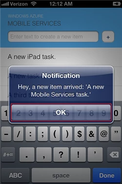 screenshot of phone screen with notification box open