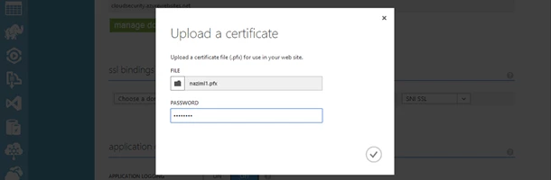 Azure Websites Upload Certificate Dialog