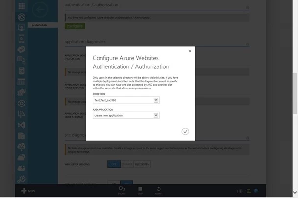 Azure Website Authentication /Authorization 