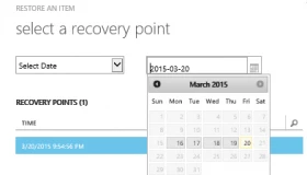 IaaS VM Restore operation - select recovery point
