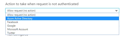 Selecting action for when client is unauthenticated