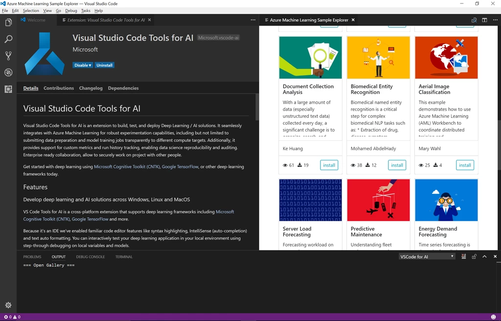 Visual Studio Code Tools for AI