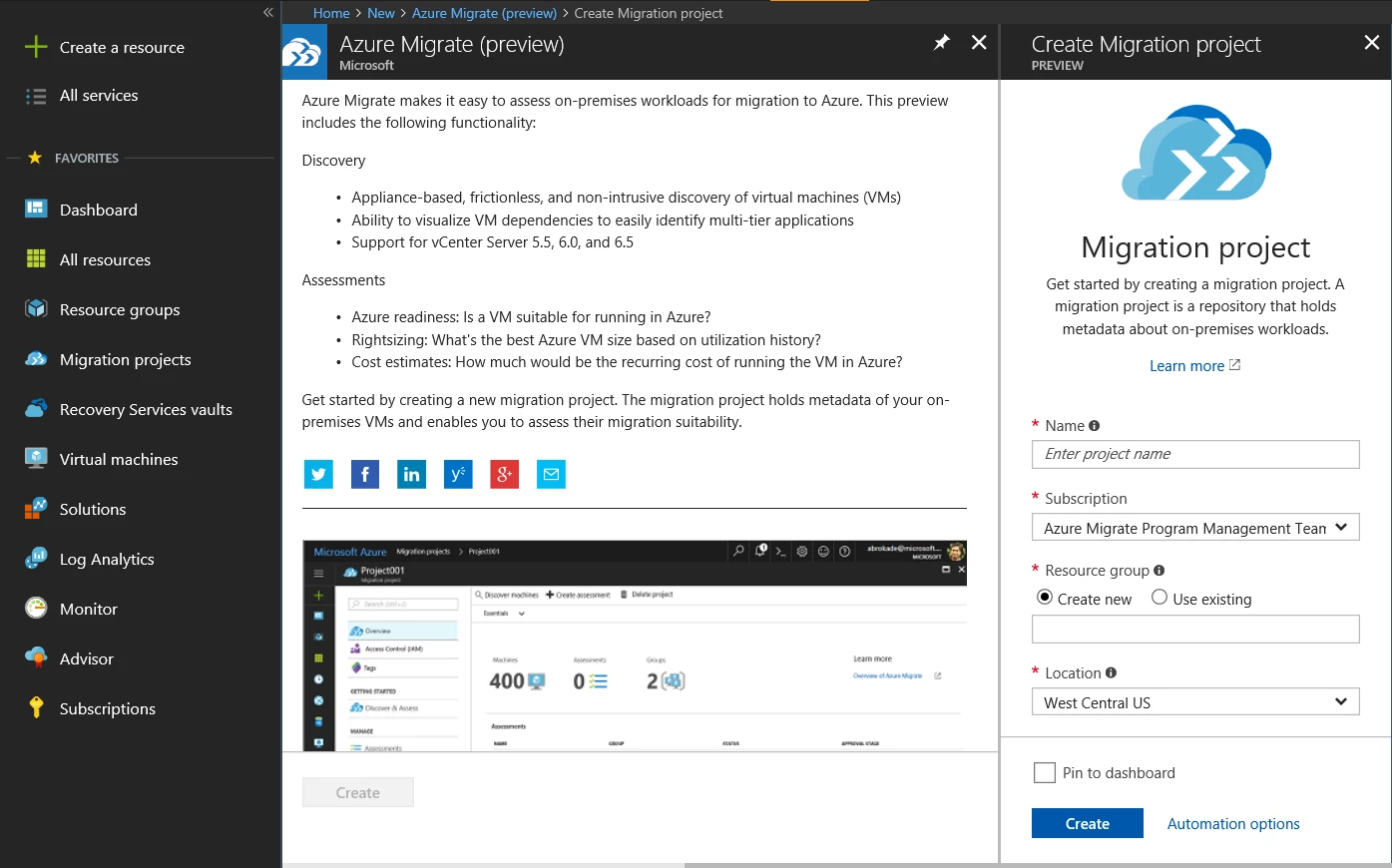 Azure Migrate (preview)