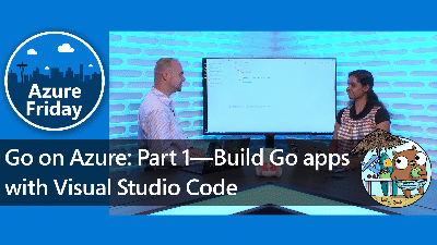 Animated GIF rotating through thumbnails of the 7 parts of the Go on Azure video series