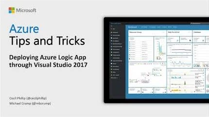 Thumbnail from Azure Tips and Tricks video on How to deploy Azure Logic Appsthrough Visual Studio 2017 from YouTube