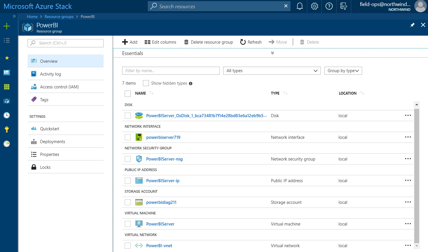 Full software defined infrastructure in the Azure Stack portal