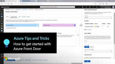 Thumbnail from How to get started with Azure Front Door on YouTube
