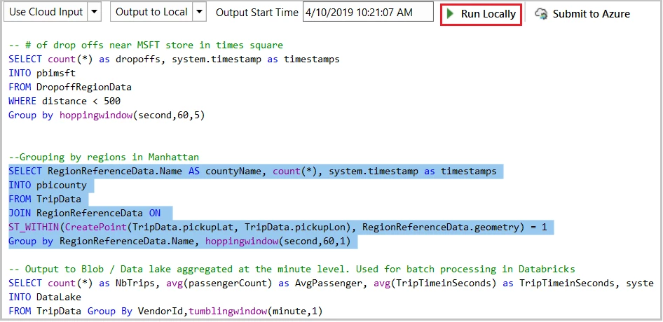 An image showing how to test partial scripts locally.