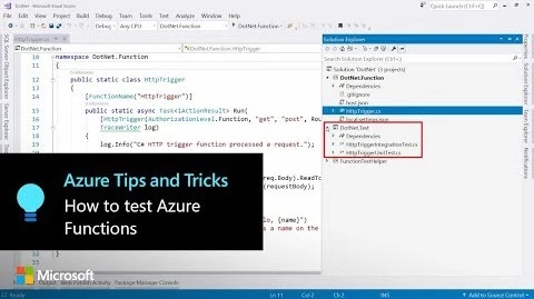 Thumbnail from How to test AzureFunctions