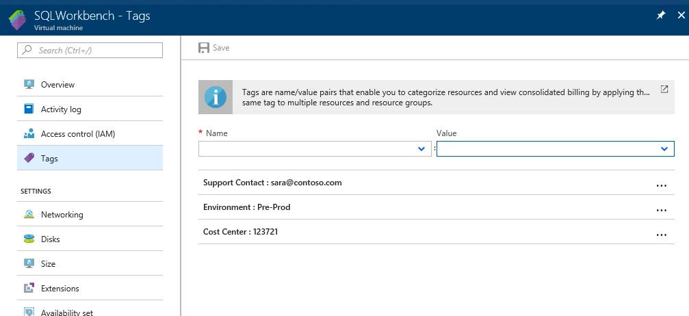 Tags are name/value pairs that enable you to categorize resources and view consolidated billing.