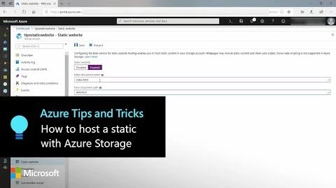 How to host a static website with Azure Storage | Azure Tips and Tricks