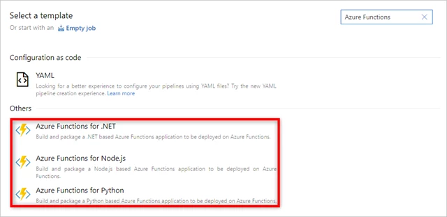 Configuring Azure Pipelines with function-optimized tasks