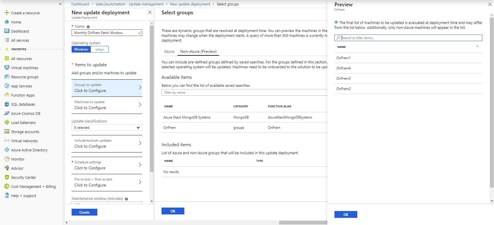 Screenshot of selecting dynamic non-Azure groups