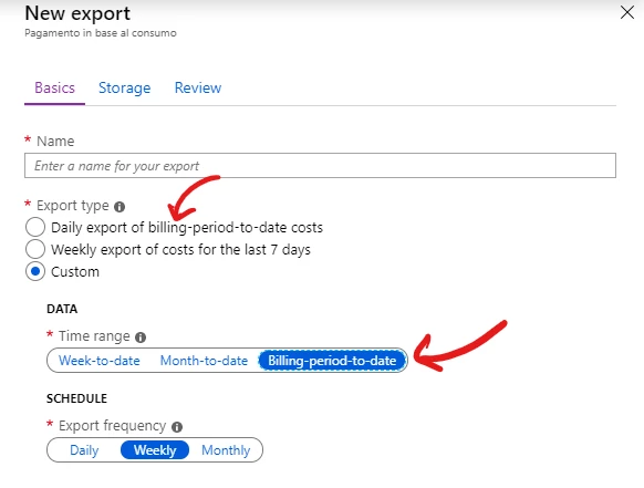 An image showing the data export page.
