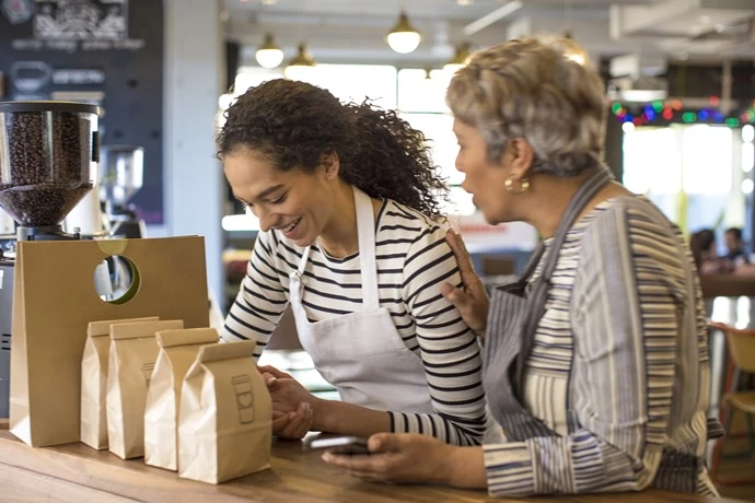 Frontline worker in coffee industry using Azure IoT Central. 