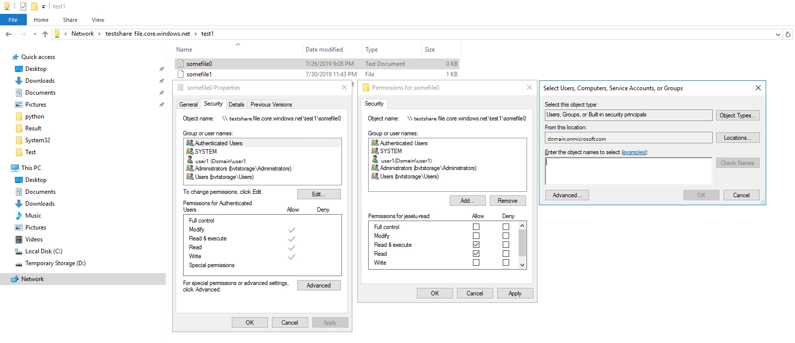 Integration with Windows File Explorer on permission assignments