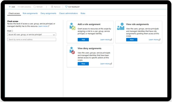 Screenshot of RBAC check access