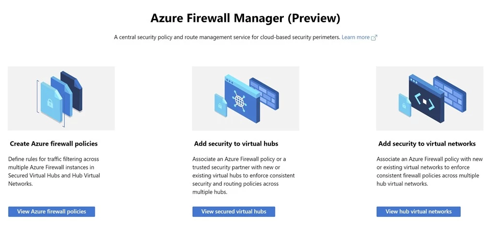Azure Firewall Manager getting started page