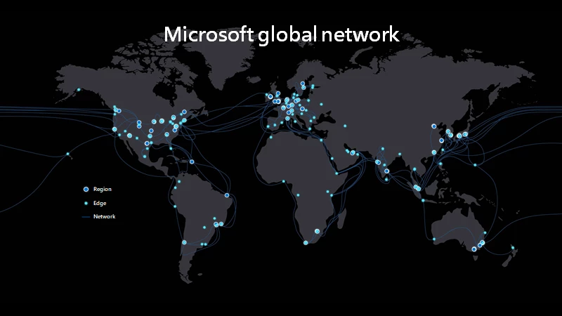 Microsoft's Global network map
