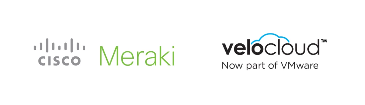 Virtual WAN partner logos:  Cisco Meraki and  VMware