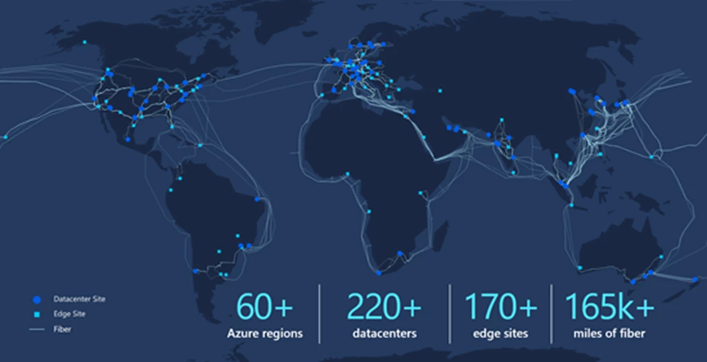 Azure Global Network map.