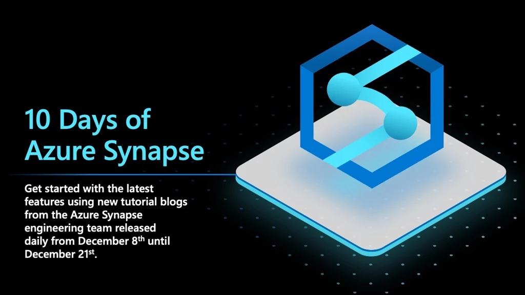10 Days of Azure Synapse (black background, blue graphic).