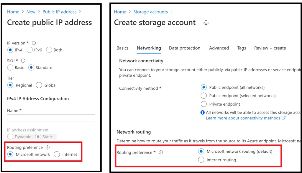 Configure routing preference for Azure resources