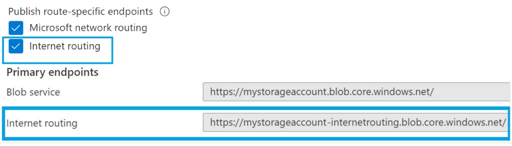 Enable both routing options for Azure Storage