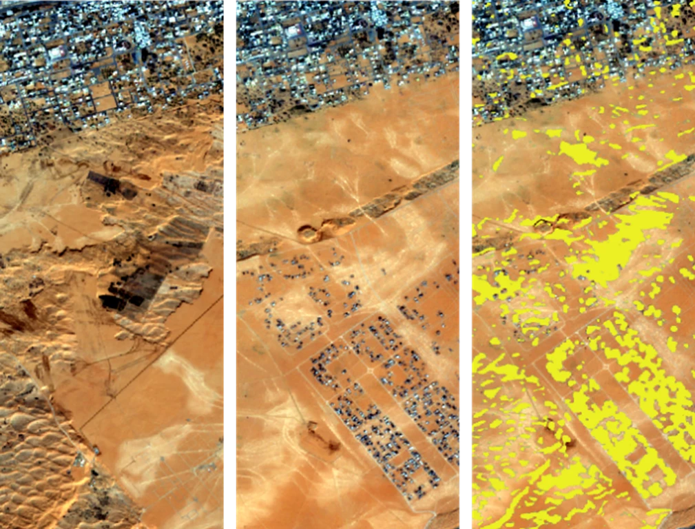 Two images taken by the European Space Agency Satellite Sentinel 2