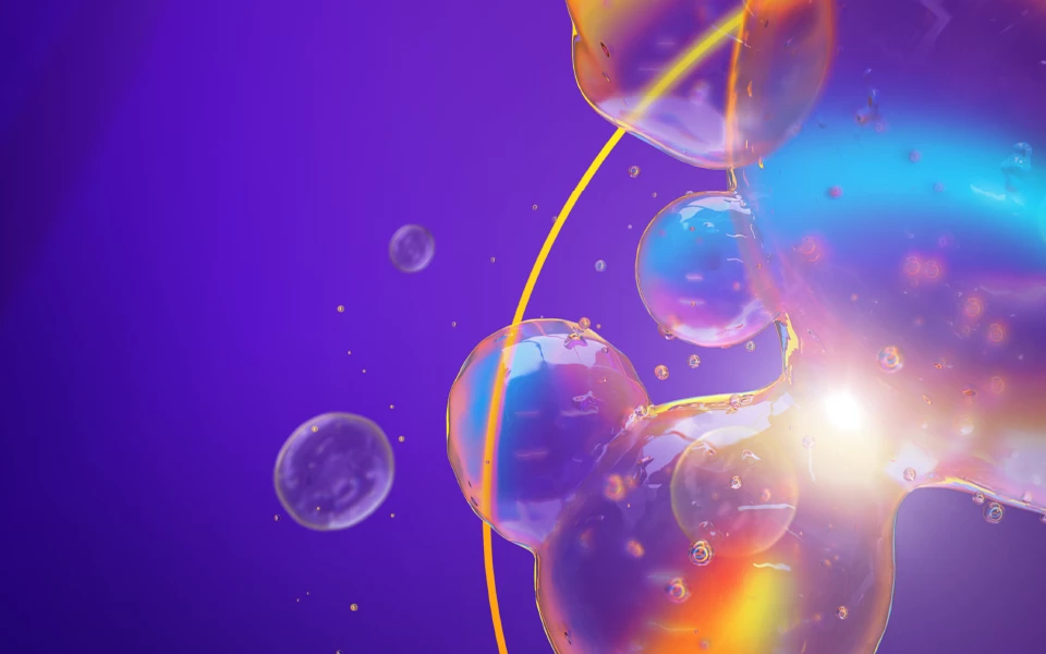 A purple image with bubbles