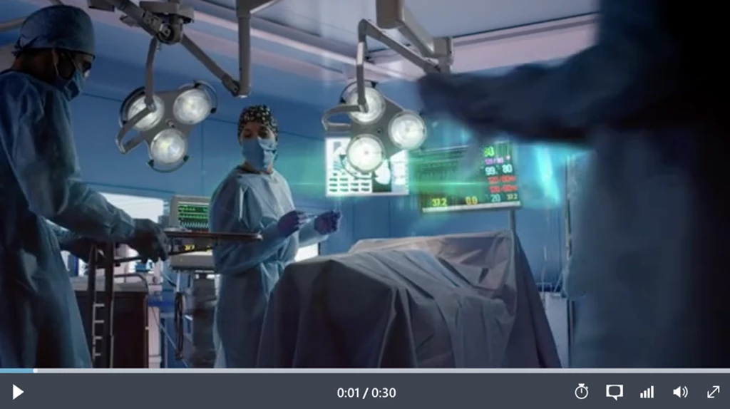 A video thumbnail of doctors in an operating room.