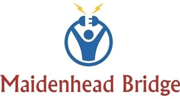 Maidenhead Bridge logo of a figure connecting cables with electric bolts.