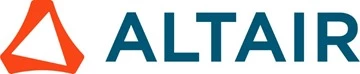 Altair orange triangular logomark and business name. 