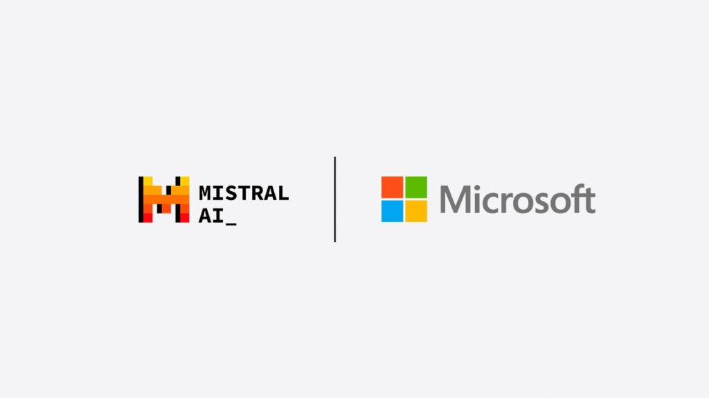 Mistral AI and Microsoft Logos