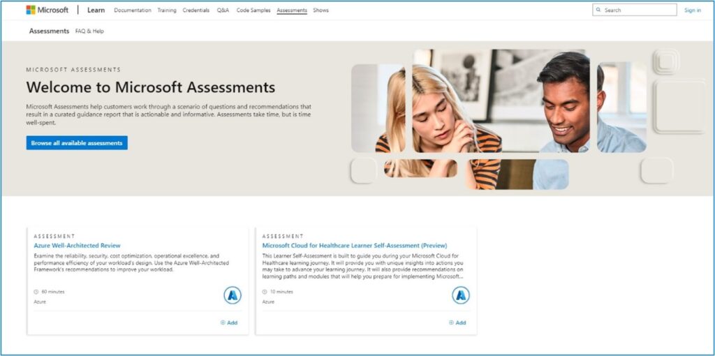 The Microsoft Assessments Portal​
