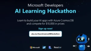 Microsoft Developers AI Learning Hackathon logo and URL.