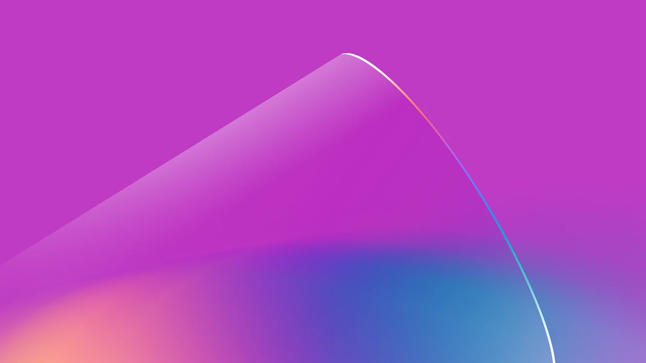 Magenta background with cylinder graphic in the foreground.