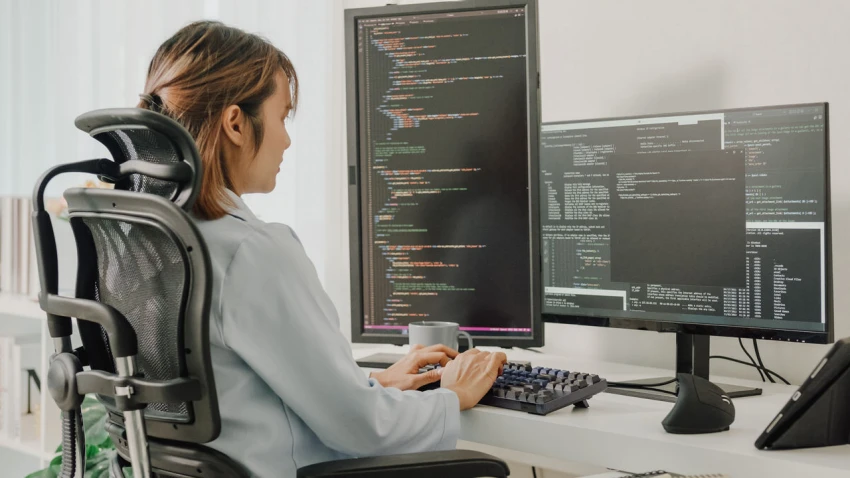 Woman at computer