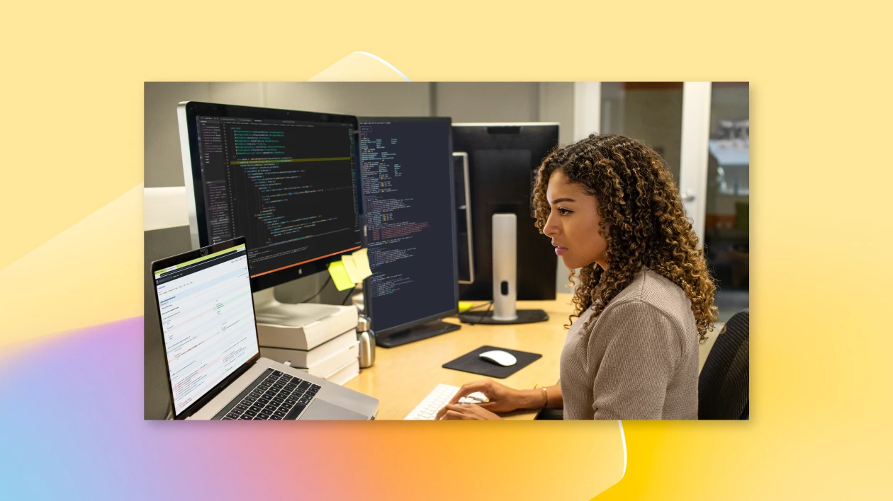 Woman at a computer