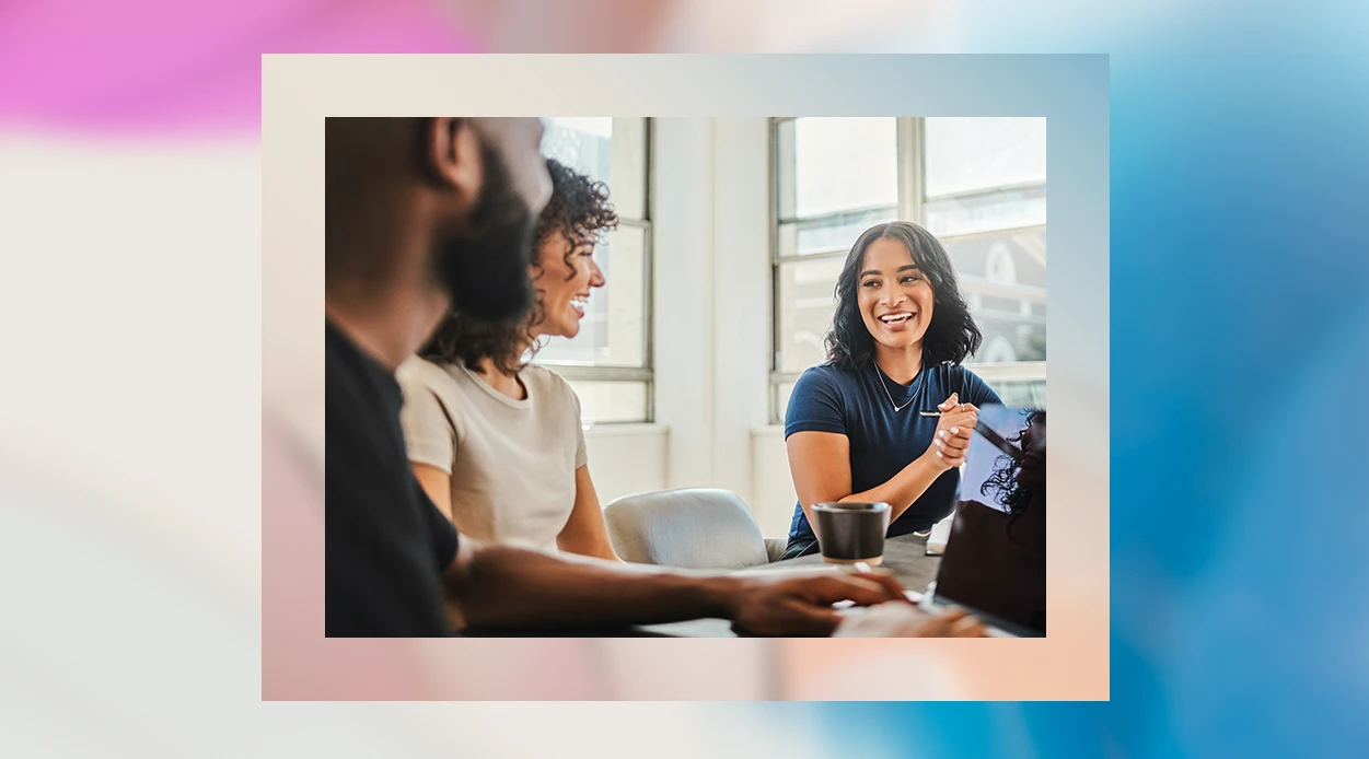 Group of people in front of computer