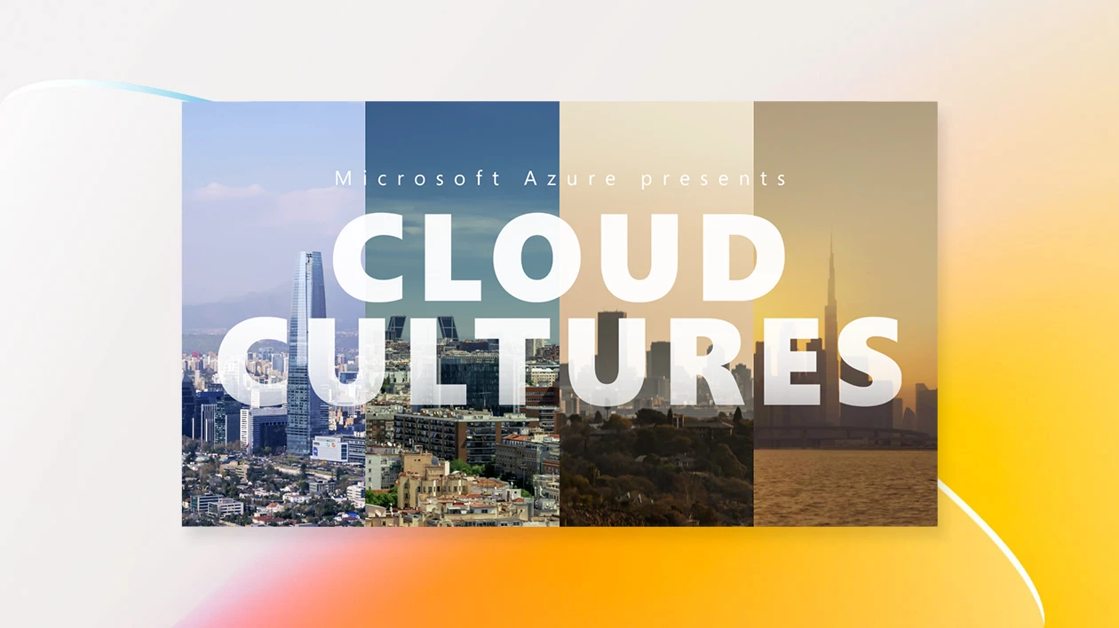 title card with abstract background
